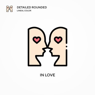 Aşk vektör ikonu. Modern vektör illüstrasyon kavramları. Düzenlemesi ve kişiselleştirmesi kolay.