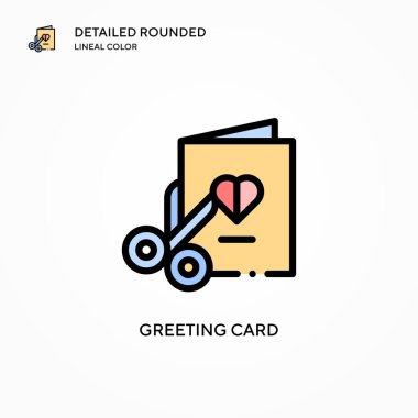 Tebrik kartı vektör simgesi. Modern vektör illüstrasyon kavramları. Düzenlemesi ve kişiselleştirmesi kolay.