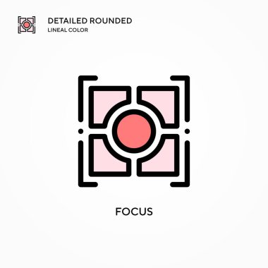 Vektör simgesine odaklan. Modern vektör illüstrasyon kavramları. Düzenlemesi ve kişiselleştirmesi kolay.