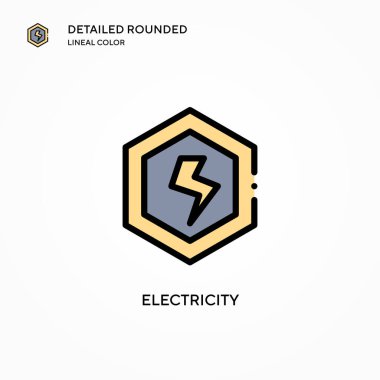 Elektrik vektör simgesi. Modern vektör illüstrasyon kavramları. Düzenlemesi ve kişiselleştirmesi kolay.
