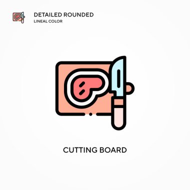 Tahta vektör simgesi kesiliyor. Modern vektör illüstrasyon kavramları. Düzenlemesi ve kişiselleştirmesi kolay.