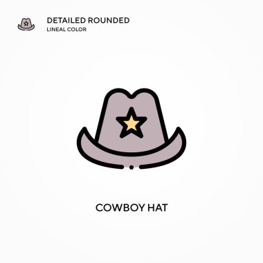 Kovboy şapkası vektör simgesi. Modern vektör illüstrasyon kavramları. Düzenlemesi ve kişiselleştirmesi kolay.
