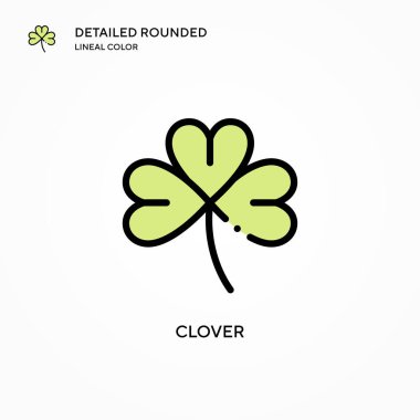 Yonca vektör simgesi. Modern vektör illüstrasyon kavramları. Düzenlemesi ve kişiselleştirmesi kolay.