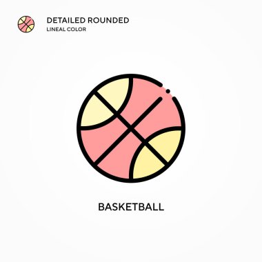 Basketbol vektör ikonu. Modern vektör illüstrasyon kavramları. Düzenlemesi ve kişiselleştirmesi kolay.