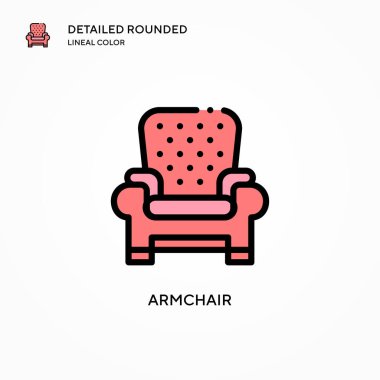 Koltuk vektör simgesi. Modern vektör illüstrasyon kavramları. Düzenlemesi ve kişiselleştirmesi kolay.