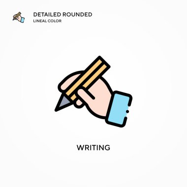 Vektör simgesi yazılıyor. Modern vektör illüstrasyon kavramları. Düzenlemesi ve kişiselleştirmesi kolay.