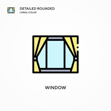 Pencere vektör simgesi. Modern vektör illüstrasyon kavramları. Düzenlemesi ve kişiselleştirmesi kolay.