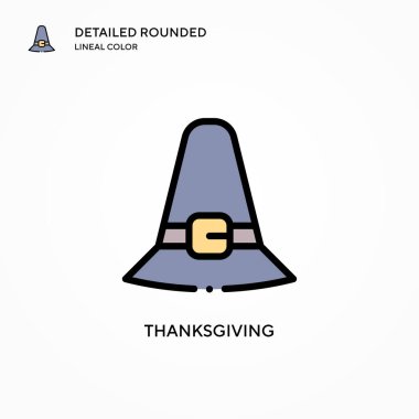Şükran Günü vektör ikonu. Modern vektör illüstrasyon kavramları. Düzenlemesi ve kişiselleştirmesi kolay.