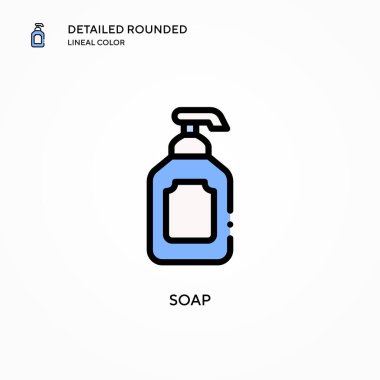 Sabun vektör ikonu. Modern vektör illüstrasyon kavramları. Düzenlemesi ve kişiselleştirmesi kolay.