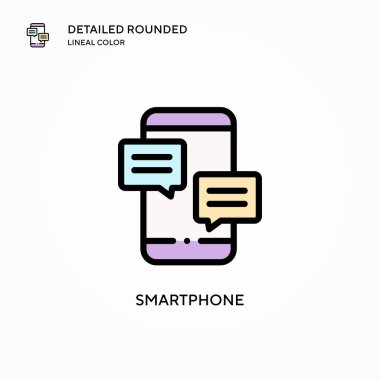 Akıllı telefon vektör simgesi. Modern vektör illüstrasyon kavramları. Düzenlemesi ve kişiselleştirmesi kolay.