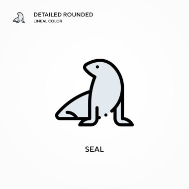 Vektör simgesini mühürle. Modern vektör illüstrasyon kavramları. Düzenlemesi ve kişiselleştirmesi kolay.