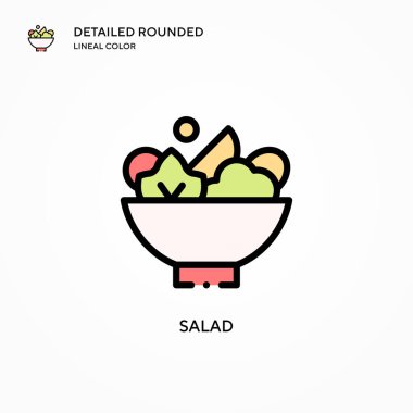 Salata vektör simgesi. Modern vektör illüstrasyon kavramları. Düzenlemesi ve kişiselleştirmesi kolay.