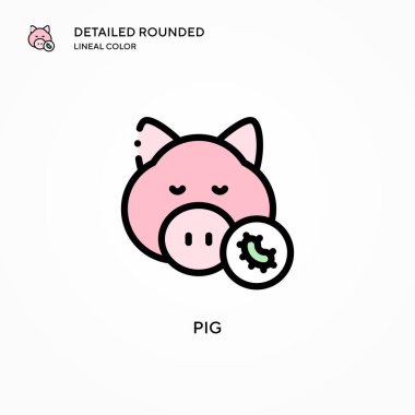 Domuz vektör simgesi. Modern vektör illüstrasyon kavramları. Düzenlemesi ve kişiselleştirmesi kolay.