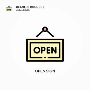 İşaret vektör simgesini aç. Modern vektör illüstrasyon kavramları. Düzenlemesi ve kişiselleştirmesi kolay.