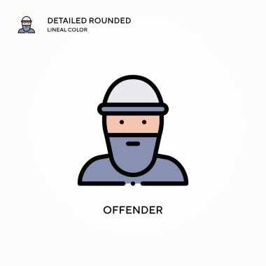 Suçlu vektör simgesi. Modern vektör illüstrasyon kavramları. Düzenlemesi ve kişiselleştirmesi kolay.