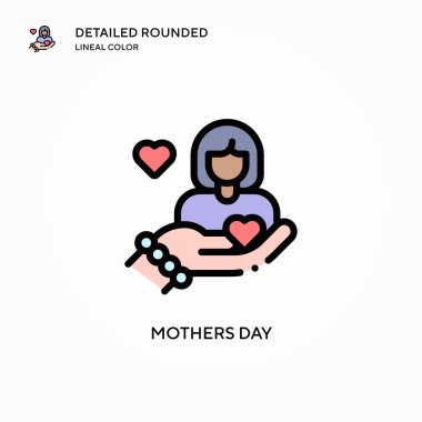 Anneler Günü vektör simgesi. Modern vektör illüstrasyon kavramları. Düzenlemesi ve kişiselleştirmesi kolay.