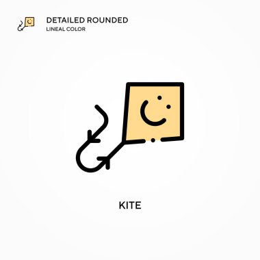 Uçurtma vektör simgesi. Modern vektör illüstrasyon kavramları. Düzenlemesi ve kişiselleştirmesi kolay.