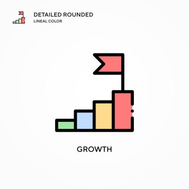 Büyüme vektör simgesi. Modern vektör illüstrasyon kavramları. Düzenlemesi ve kişiselleştirmesi kolay.