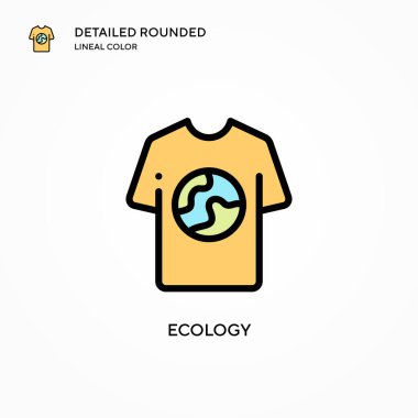 Ekoloji vektör simgesi. Modern vektör illüstrasyon kavramları. Düzenlemesi ve kişiselleştirmesi kolay.