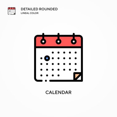 Takvim vektör simgesi. Modern vektör illüstrasyon kavramları. Düzenlemesi ve kişiselleştirmesi kolay.