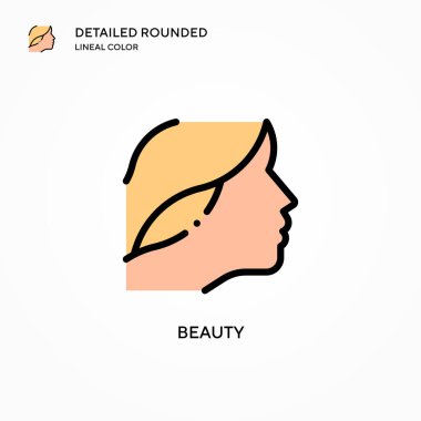 Güzellik vektör simgesi. Modern vektör illüstrasyon kavramları. Düzenlemesi ve kişiselleştirmesi kolay.
