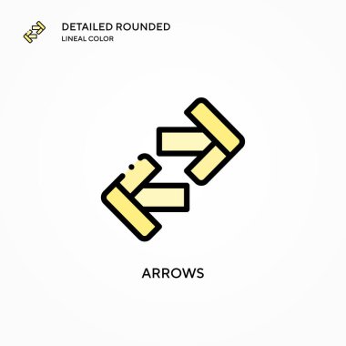 Ok vektör simgesi. Modern vektör illüstrasyon kavramları. Düzenlemesi ve kişiselleştirmesi kolay.