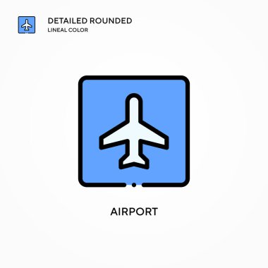 Havaalanı vektör simgesi. Modern vektör illüstrasyon kavramları. Düzenlemesi ve kişiselleştirmesi kolay.