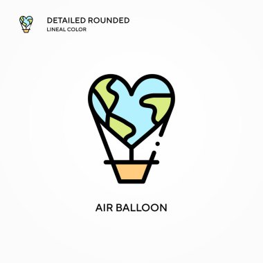 Hava balonu vektör simgesi. Modern vektör illüstrasyon kavramları. Düzenlemesi ve kişiselleştirmesi kolay.