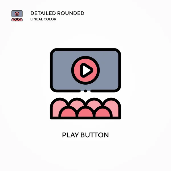 Spela Knappen Vektor Ikon Moderna Vektorillustrationer Lätt Att Redigera Och — Stock vektor