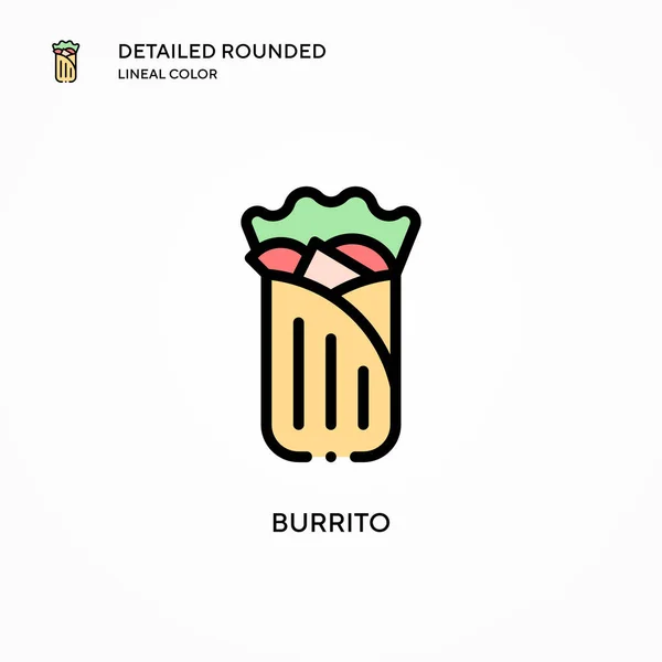 Burrito Icono Vector Conceptos Modernos Ilustración Vectorial Fácil Editar Personalizar — Archivo Imágenes Vectoriales