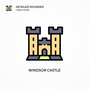 Windsor kale vektör simgesi. Modern vektör illüstrasyon kavramları. Düzenlemesi ve kişiselleştirmesi kolay.