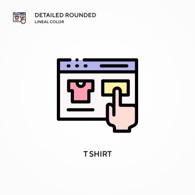 Tişört vektör simgesi. Modern vektör illüstrasyon kavramları. Düzenlemesi ve kişiselleştirmesi kolay.