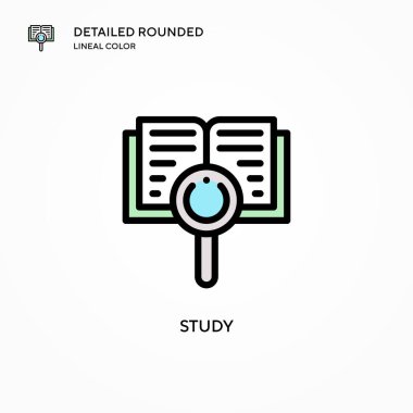 Vektör simgesini incele. Modern vektör illüstrasyon kavramları. Düzenlemesi ve kişiselleştirmesi kolay.