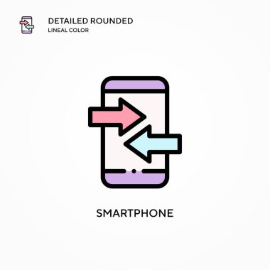 Akıllı telefon vektör simgesi. Modern vektör illüstrasyon kavramları. Düzenlemesi ve kişiselleştirmesi kolay.