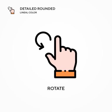 Vektör simgesini döndür. Modern vektör illüstrasyon kavramları. Düzenlemesi ve kişiselleştirmesi kolay.