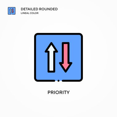 Öncelikli vektör simgesi. Modern vektör illüstrasyon kavramları. Düzenlemesi ve kişiselleştirmesi kolay.