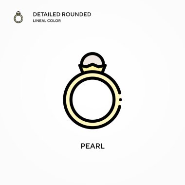 İnci vektör simgesi. Modern vektör illüstrasyon kavramları. Düzenlemesi ve kişiselleştirmesi kolay.