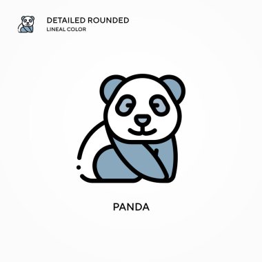 Panda vektör simgesi. Modern vektör illüstrasyon kavramları. Düzenlemesi ve kişiselleştirmesi kolay.