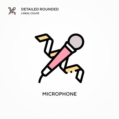 Mikrofon vektör simgesi. Modern vektör illüstrasyon kavramları. Düzenlemesi ve kişiselleştirmesi kolay.