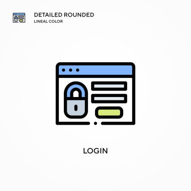 Giriş vektörü simgesi. Modern vektör illüstrasyon kavramları. Düzenlemesi ve kişiselleştirmesi kolay.