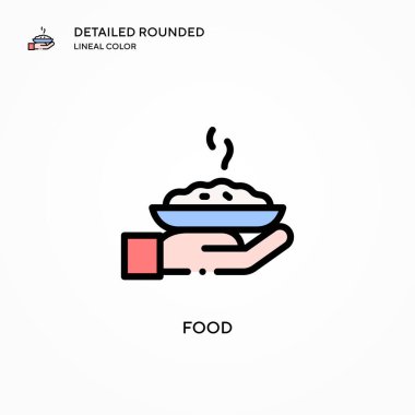 Yiyecek vektör simgesi. Modern vektör illüstrasyon kavramları. Düzenlemesi ve kişiselleştirmesi kolay.