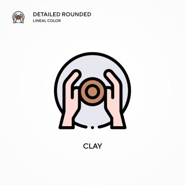Clay vektör simgesi. Modern vektör illüstrasyon kavramları. Düzenlemesi ve kişiselleştirmesi kolay.