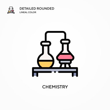 Kimya vektör simgesi. Modern vektör illüstrasyon kavramları. Düzenlemesi ve kişiselleştirmesi kolay.