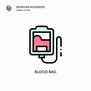 Kan torbası vektör simgesi. Modern vektör illüstrasyon kavramları. Düzenlemesi ve kişiselleştirmesi kolay.