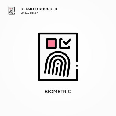 Biyometrik vektör simgesi. Modern vektör illüstrasyon kavramları. Düzenlemesi ve kişiselleştirmesi kolay.