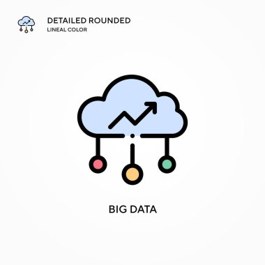 Büyük veri vektör simgesi. Modern vektör illüstrasyon kavramları. Düzenlemesi ve kişiselleştirmesi kolay.
