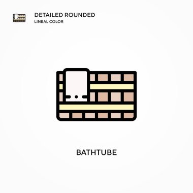 Banyo tüpü vektör simgesi. Modern vektör illüstrasyon kavramları. Düzenlemesi ve kişiselleştirmesi kolay.