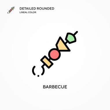 Barbekü vektör simgesi. Modern vektör illüstrasyon kavramları. Düzenlemesi ve kişiselleştirmesi kolay.