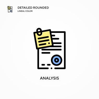 Analiz vektör simgesi. Modern vektör illüstrasyon kavramları. Düzenlemesi ve kişiselleştirmesi kolay.