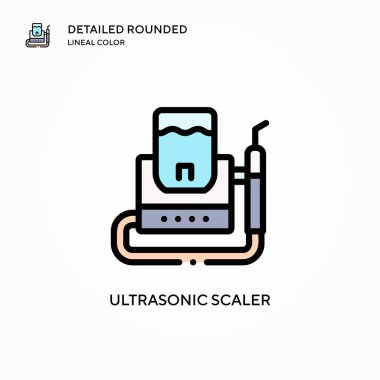 Ultrasonik ölçekli vektör simgesi. Modern vektör illüstrasyon kavramları. Düzenlemesi ve kişiselleştirmesi kolay.